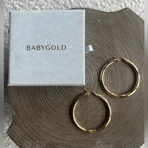 BABYGOLD Solid Gold Tube Hoop Earrings